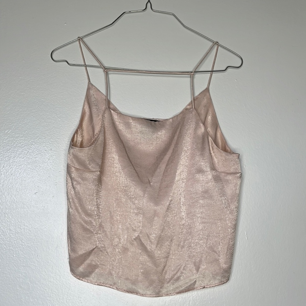 Forever 21 Pink Crop Top Adjustable Tank Size Small